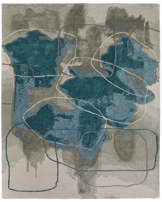 Anya 8885F Blue/Green Rug by Feizy