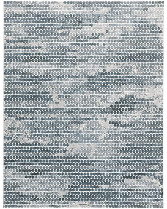 Atwell 3171F Blue/Silver Rug by Feizy