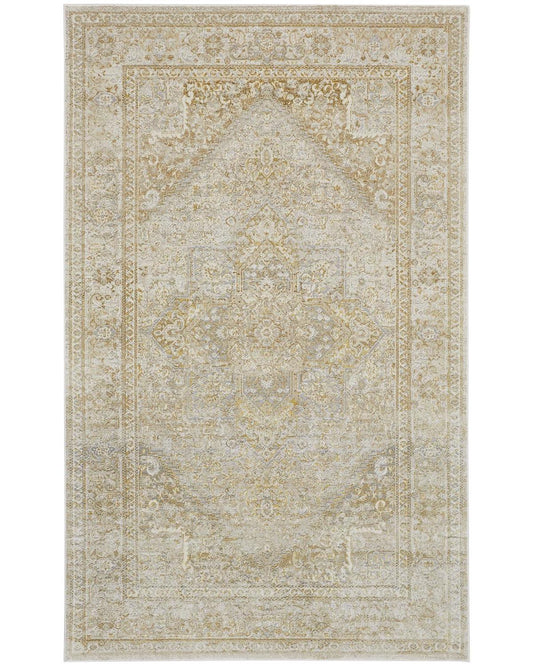 Aura 3734F Brown/Gold Rug by Feizy