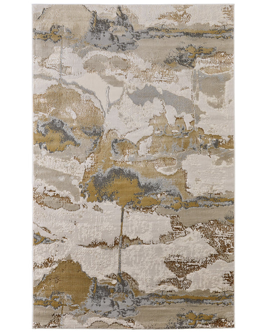 Aura 3737F Gold/Gray Rug by Feizy