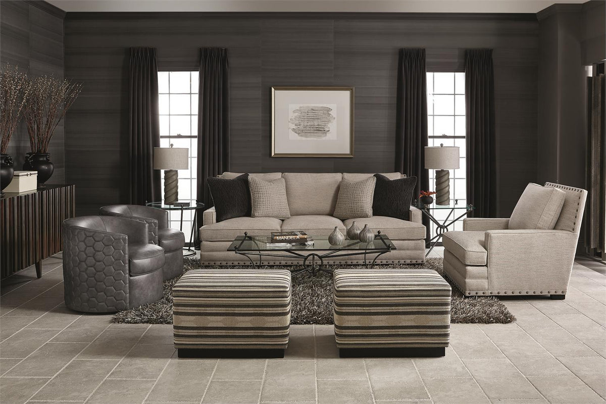 Merino Fabric Cocktail Ottoman by Bernhardt