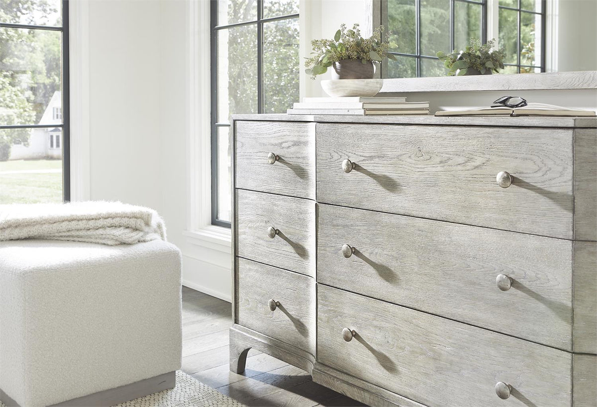Merino Fabric Cocktail Ottoman by Bernhardt