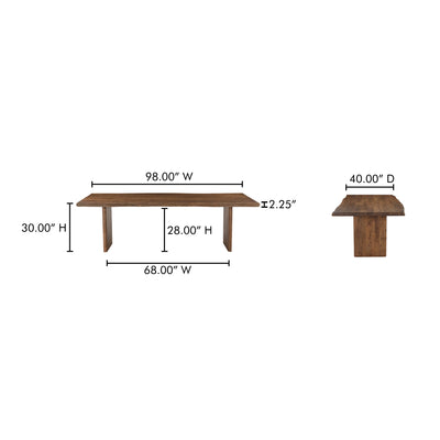 Lila Large Dining Table Brown by Moe's Home
