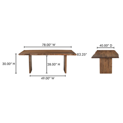 Lila Small Dining Table Brown by Moe's Home