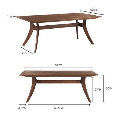 Florence Small Dining Table Brown by Moe's Home