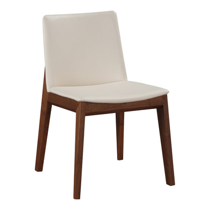 Deco Dining Chair Cream White PVC - Set Of Two