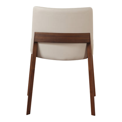Deco Dining Chair Cream White PVC - Set Of Two