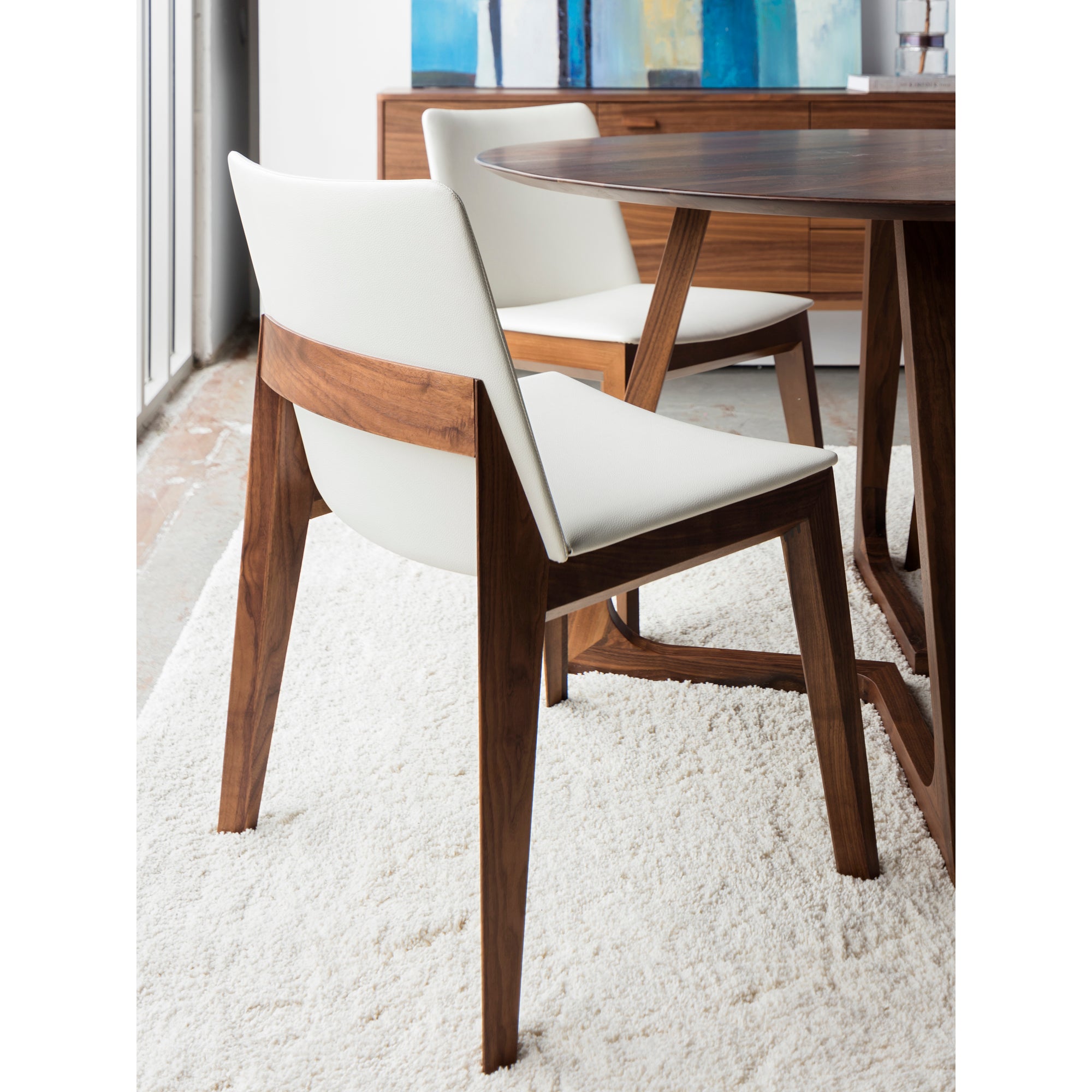 Deco Dining Chair Cream White PVC - Set Of Two