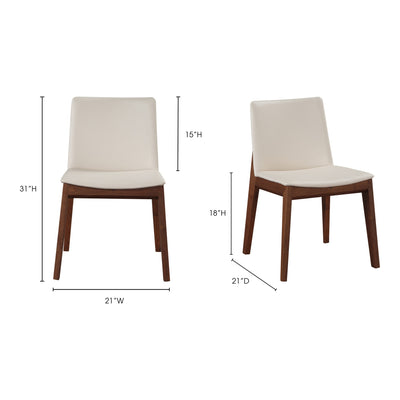 Deco Dining Chair Cream White PVC - Set Of Two by Moe's Home