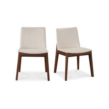 Deco Dining Chair Cream White PVC   Set Of Two | White