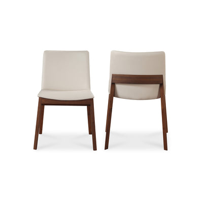Deco Dining Chair Cream White PVC - Set Of Two by Moe's Home