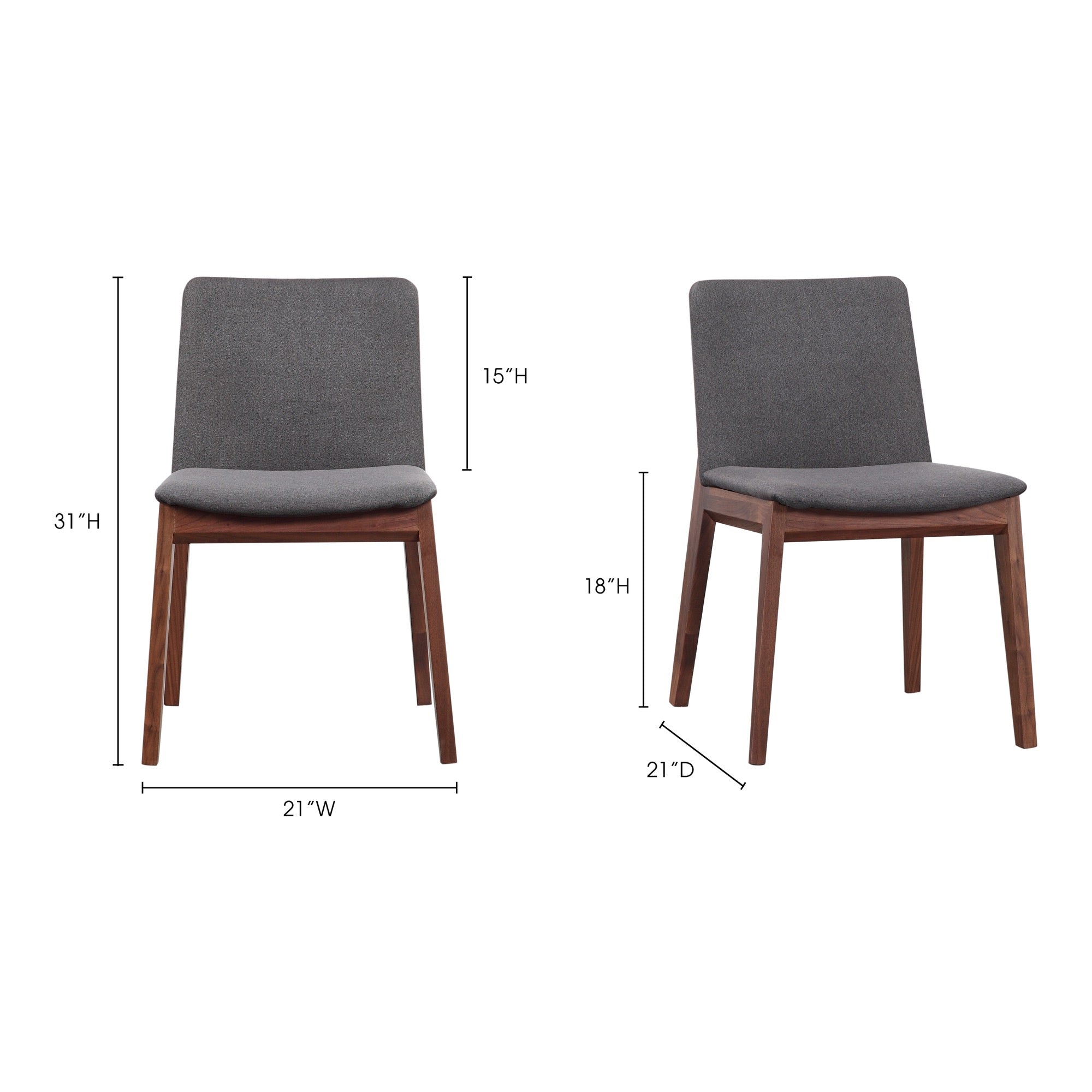 Deco Dining Chair Dark Grey - Set Of Two