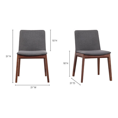 Deco Dining Chair Dark Grey - Set Of Two by Moe's Home