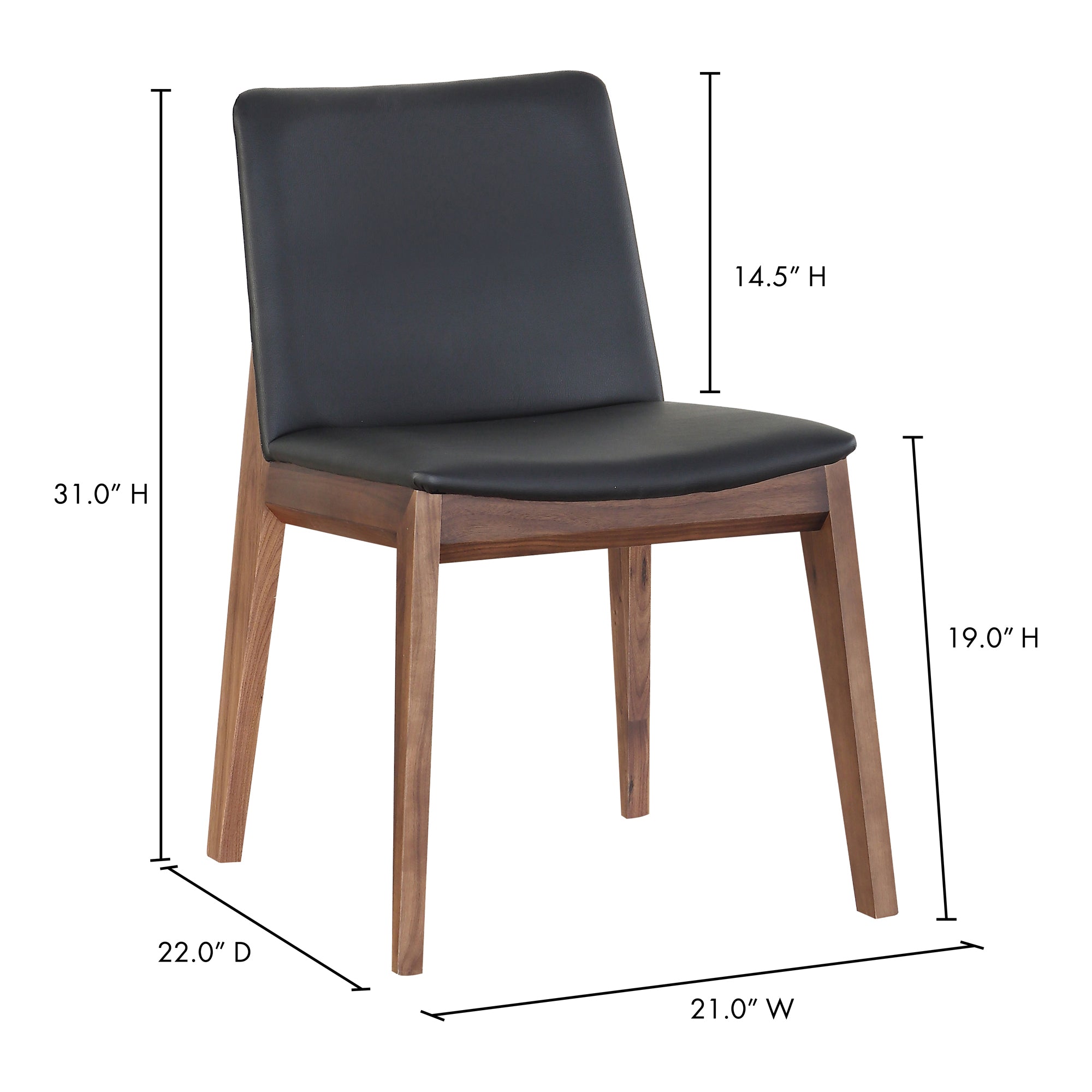 Deco Dining Chair Ebony PVC - Set Of Two