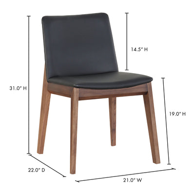 Deco Dining Chair Ebony PVC - Set Of Two by Moe's Home