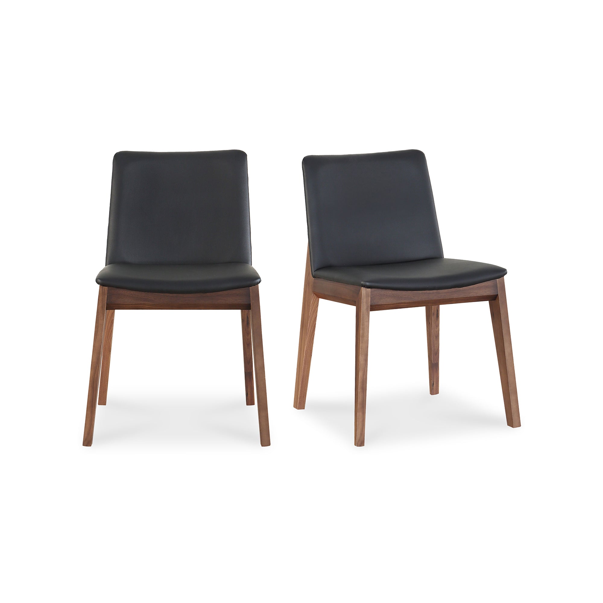 Deco Dining Chair Ebony PVC   Set Of Two | Black