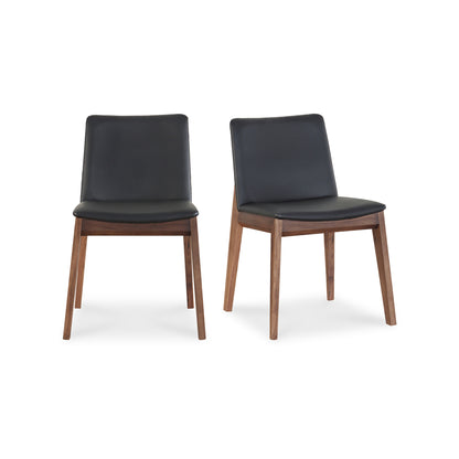 Deco Dining Chair Ebony PVC   Set Of Two | Black