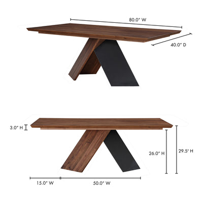 Axio Dining Table Brown by Moe's Home