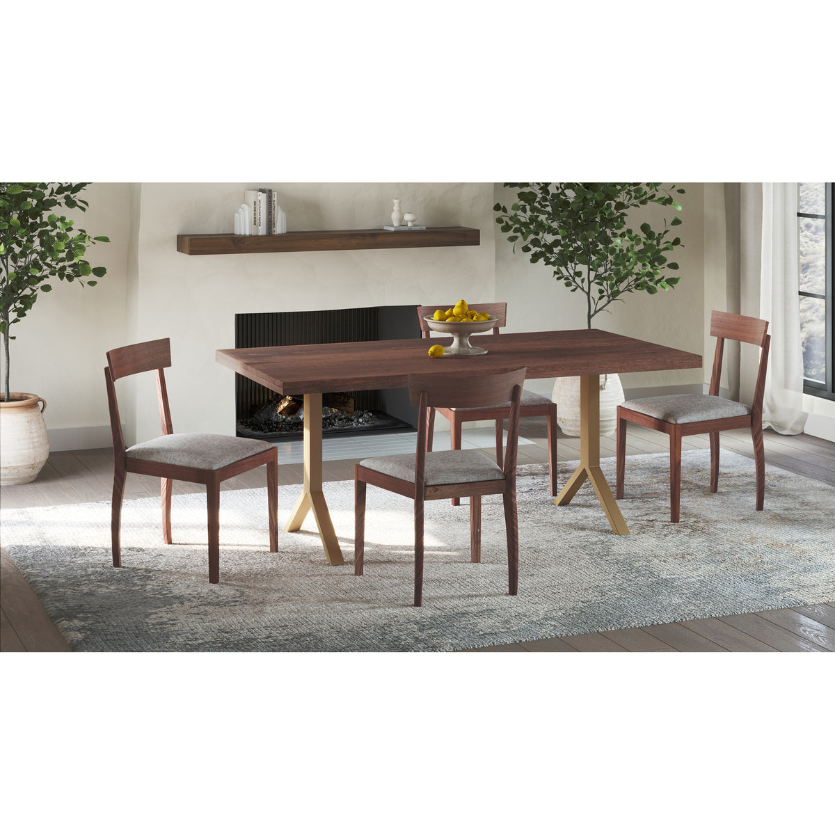 Leone Dining Chair Walnut Brown - Set Of Two by Moe's Home