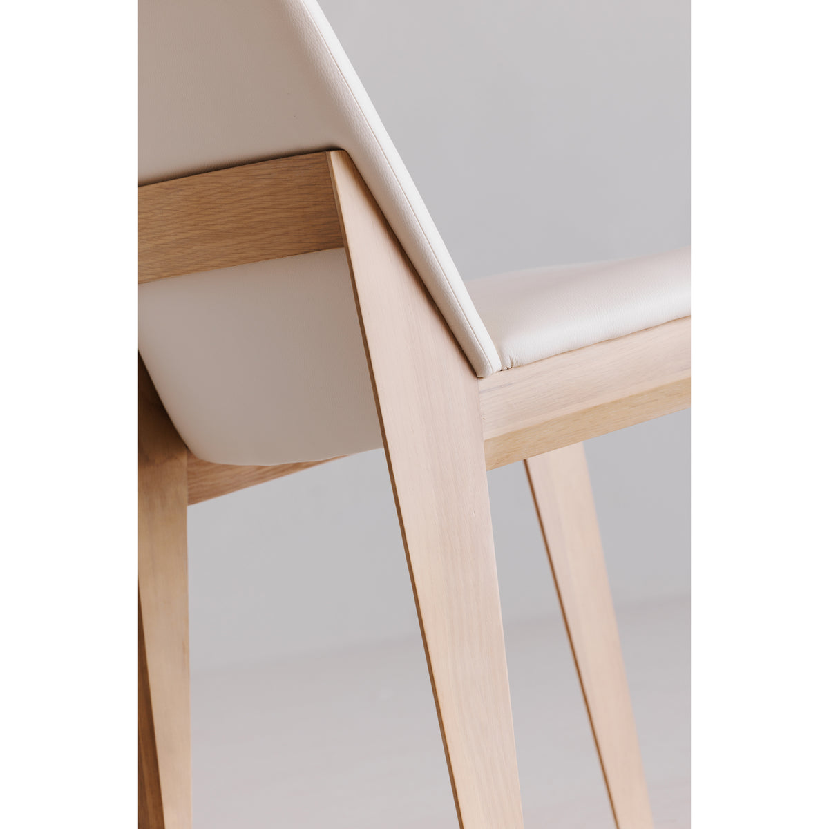 Deco Oak Dining Chair Cream White PVC - Set Of Two by Moe's Home