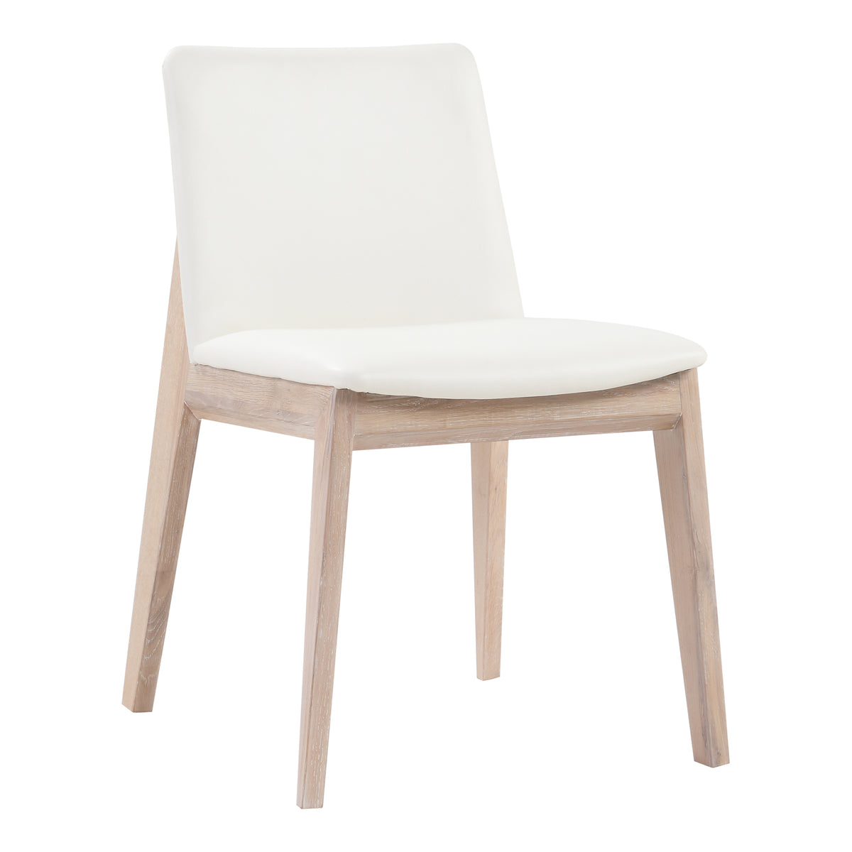 Deco Oak Dining Chair Cream White PVC - Set Of Two by Moe's Home