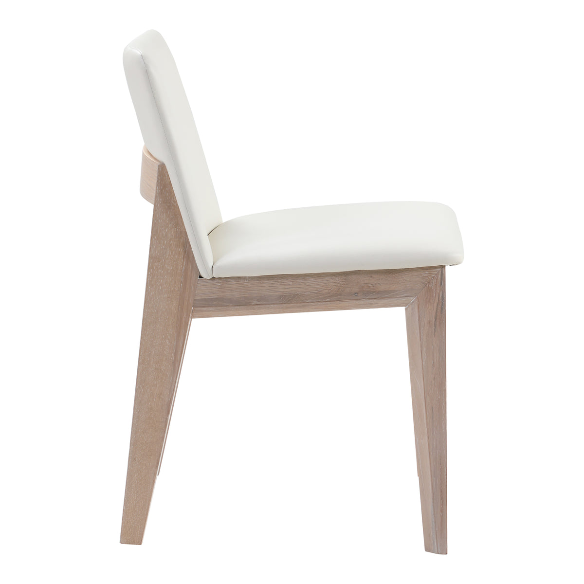 Deco Oak Dining Chair Cream White PVC - Set Of Two by Moe's Home