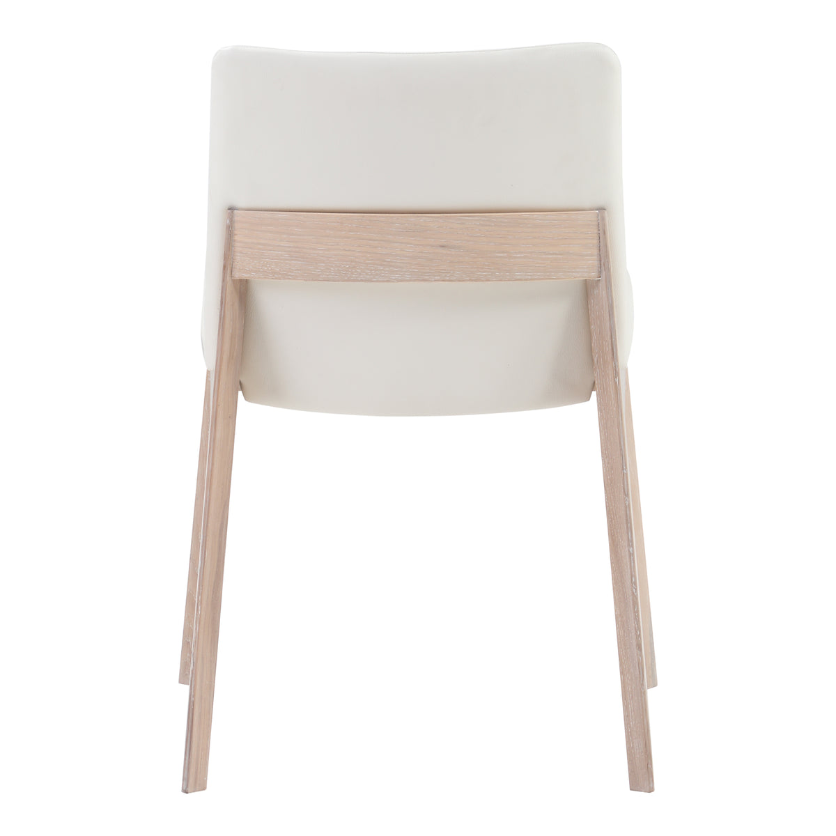 Deco Oak Dining Chair Cream White PVC - Set Of Two by Moe's Home