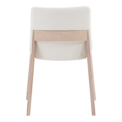 Deco Oak Dining Chair Cream White PVC - Set Of Two by Moe's Home
