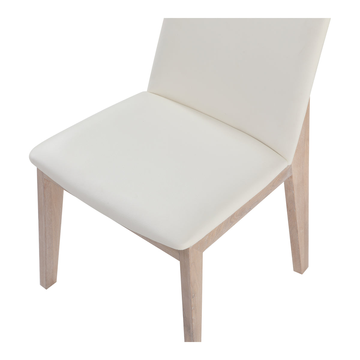 Deco Oak Dining Chair Cream White PVC - Set Of Two by Moe's Home