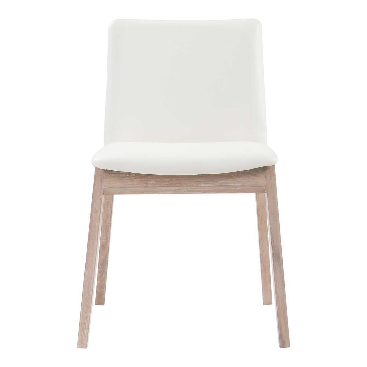 Deco Oak Dining Chair Cream White PVC - Set Of Two by Moe's Home
