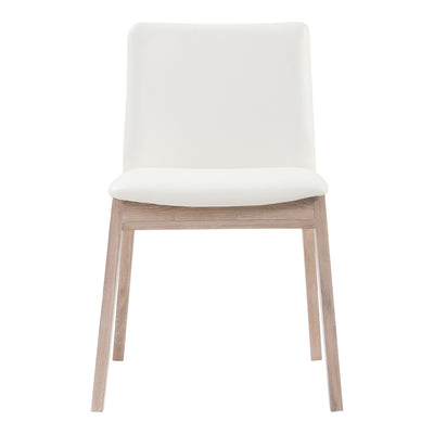 Deco Oak Dining Chair Cream White PVC - Set Of Two by Moe's Home