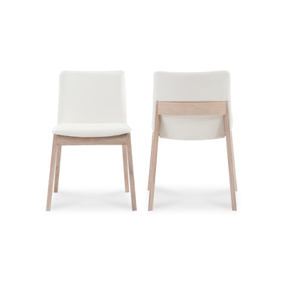 Deco Oak Dining Chair Cream White PVC - Set Of Two by Moe's Home