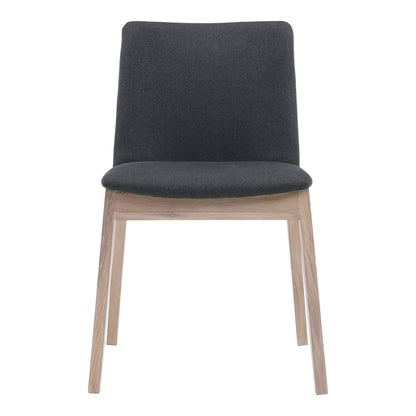 Deco Oak Dining Chair Dark Grey - Set Of Two