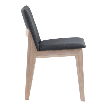 Deco Oak Dining Chair Dark Grey - Set Of Two