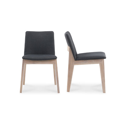 Deco Oak Dining Chair Dark Grey - Set Of Two | Grey