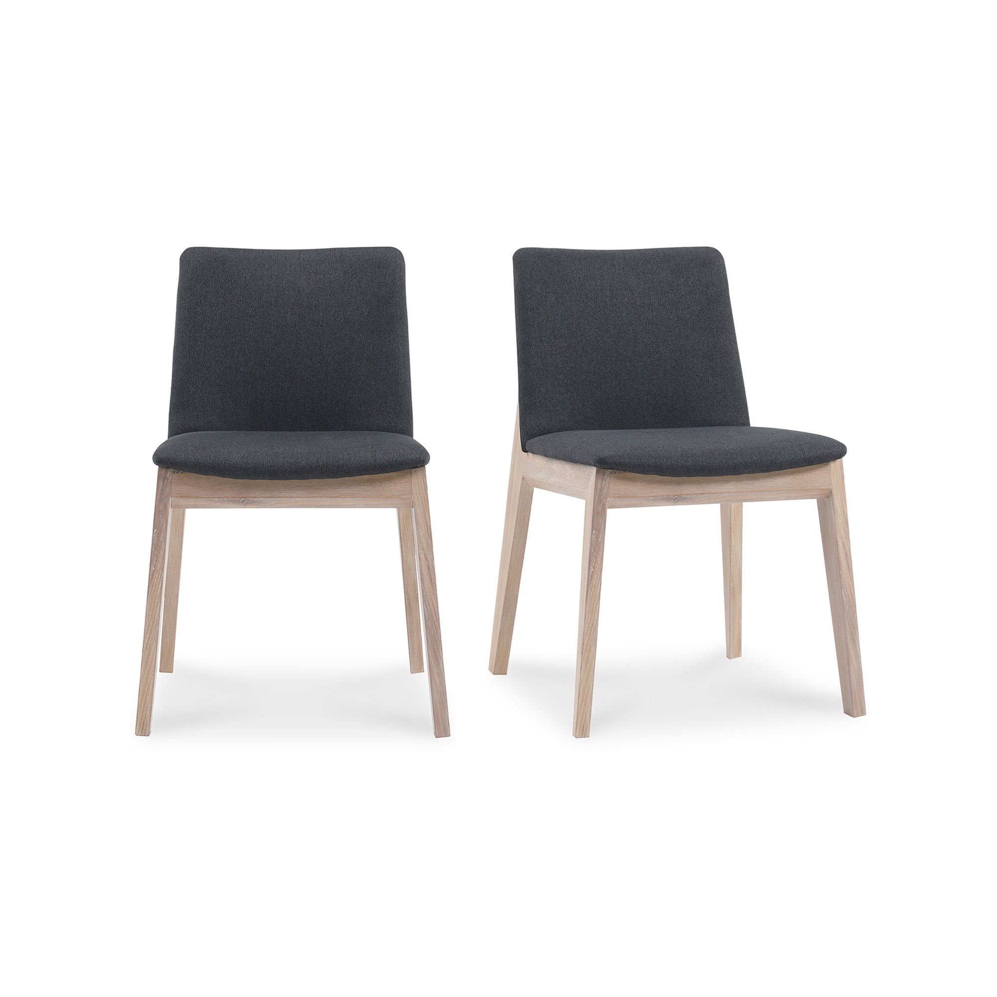 Deco Oak Dining Chair Dark Grey - Set Of Two