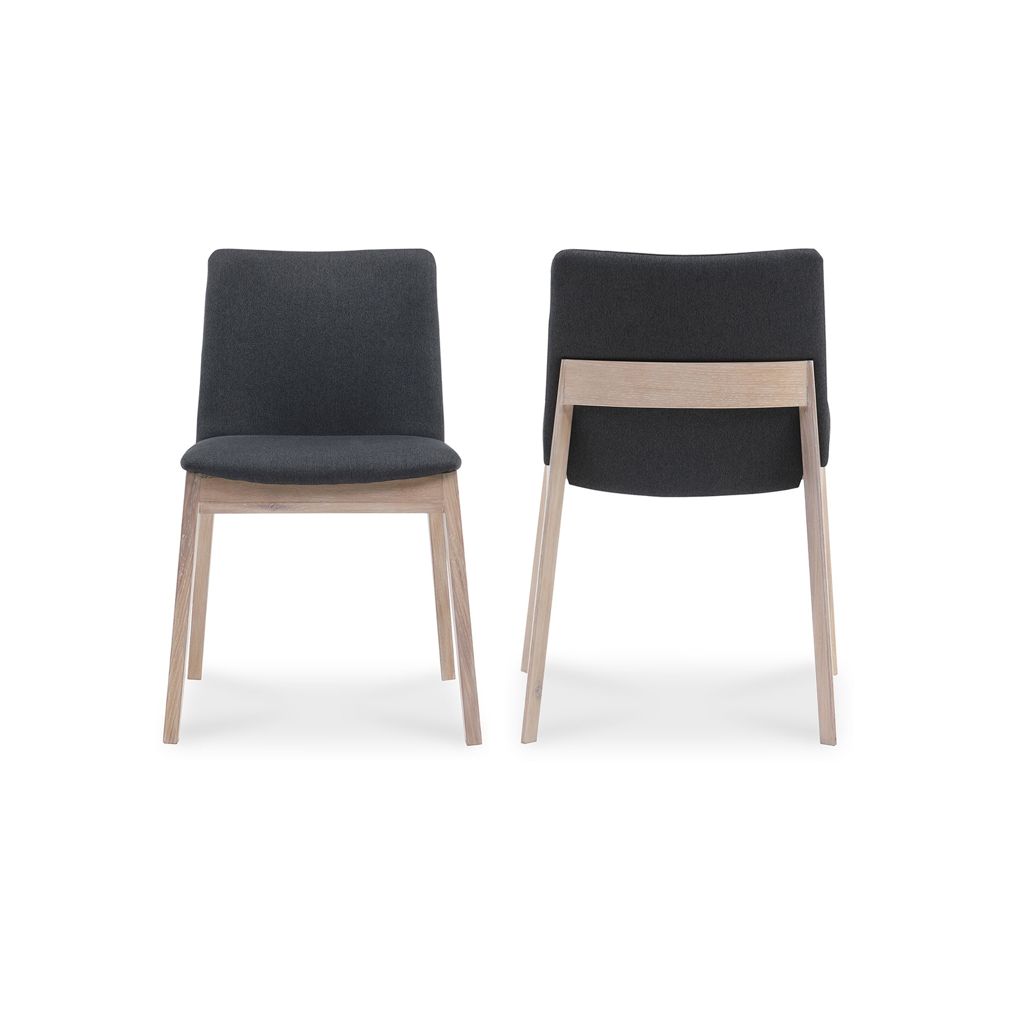 Deco Oak Dining Chair Dark Grey - Set Of Two