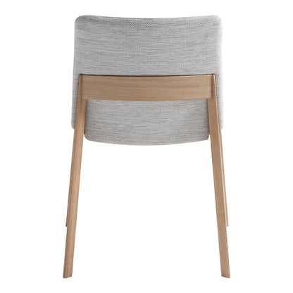 Deco Oak Dining Chair Light Grey - Set Of Two