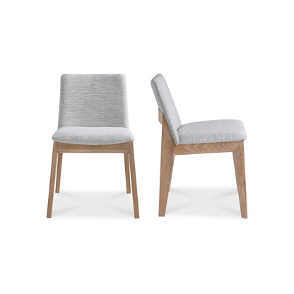 Deco Oak Dining Chair Light Grey - Set Of Two | Grey