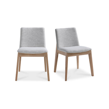 Deco Oak Dining Chair Light Grey - Set Of Two