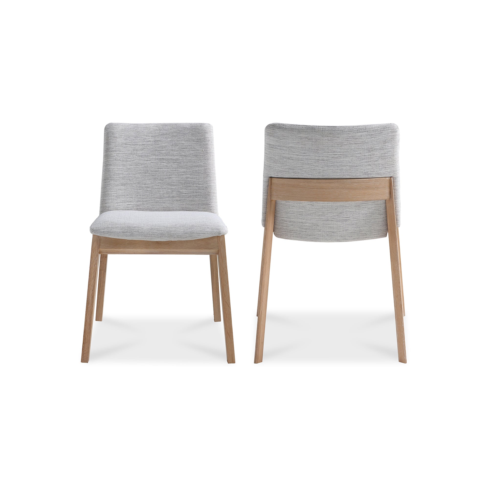 Deco Oak Dining Chair Light Grey - Set Of Two