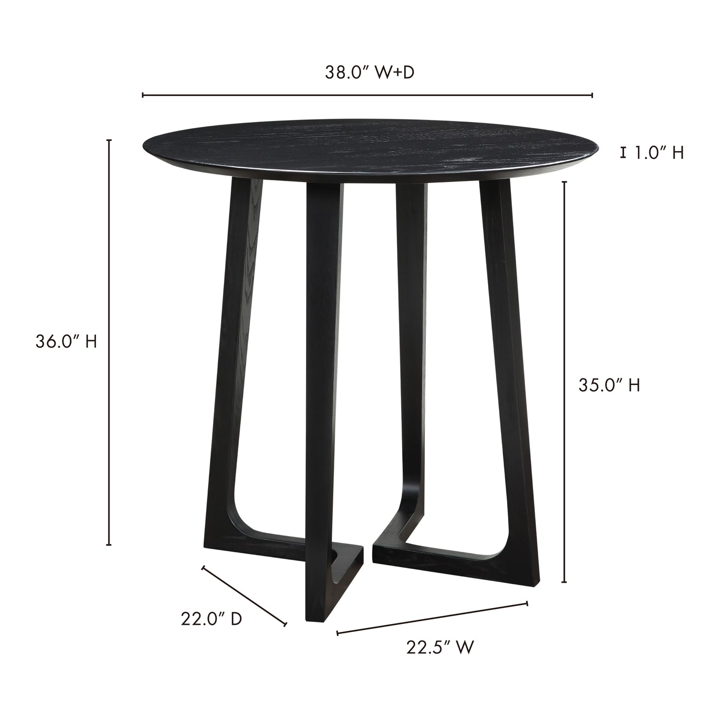 Godenza Counter Table Black by Moe's Home