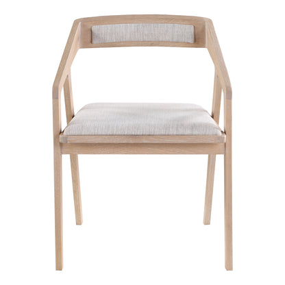 Padma Oak Arm Chair Light Grey | Grey