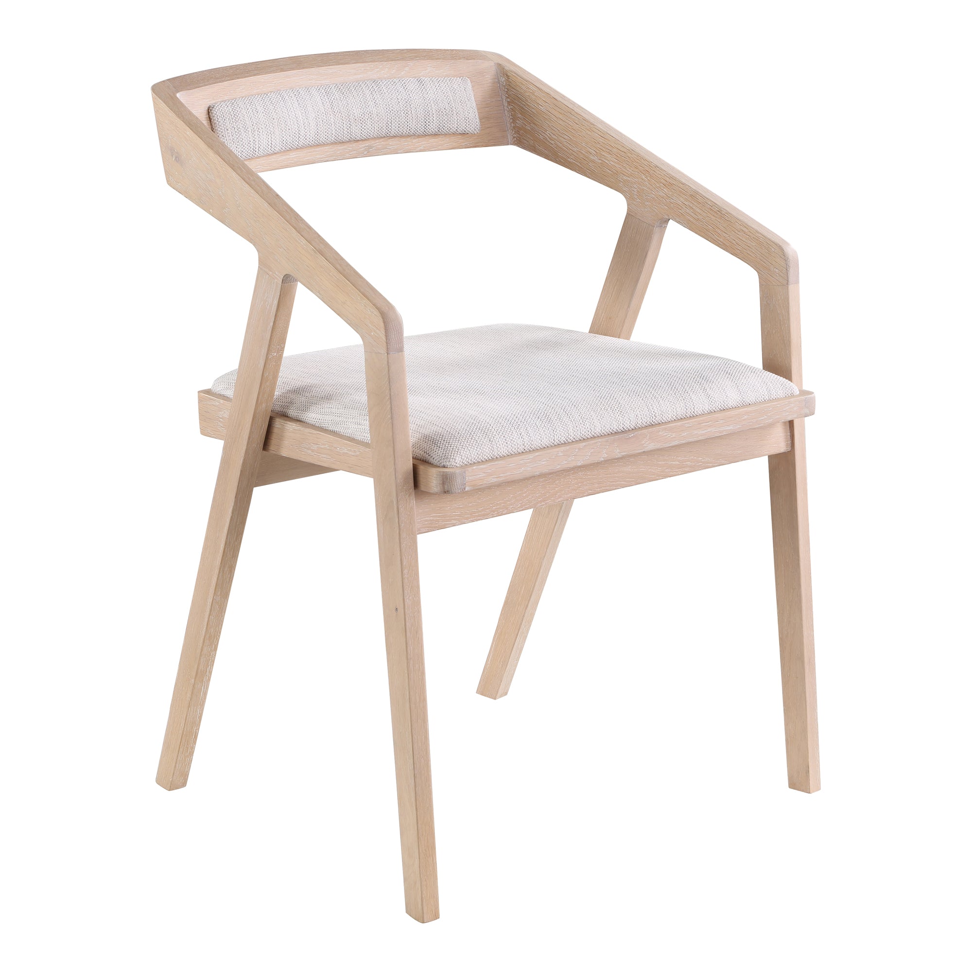 Padma Oak Arm Chair Light Grey