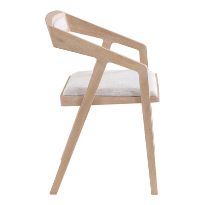 Padma Oak Arm Chair Light Grey