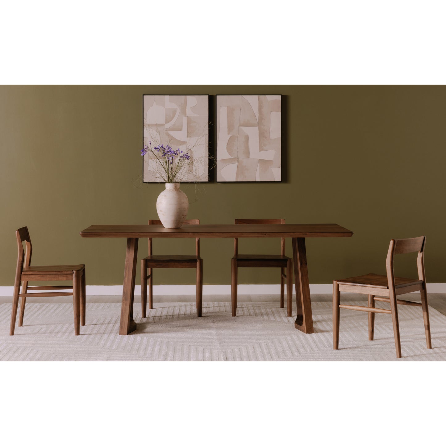 Silas Dining Table Walnut Brown by Moe's Home