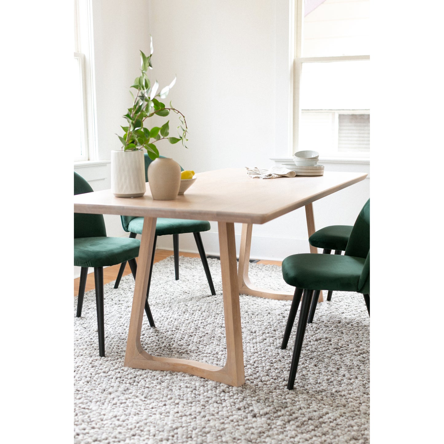 Silas Dining Table White Oak by Moe's Home
