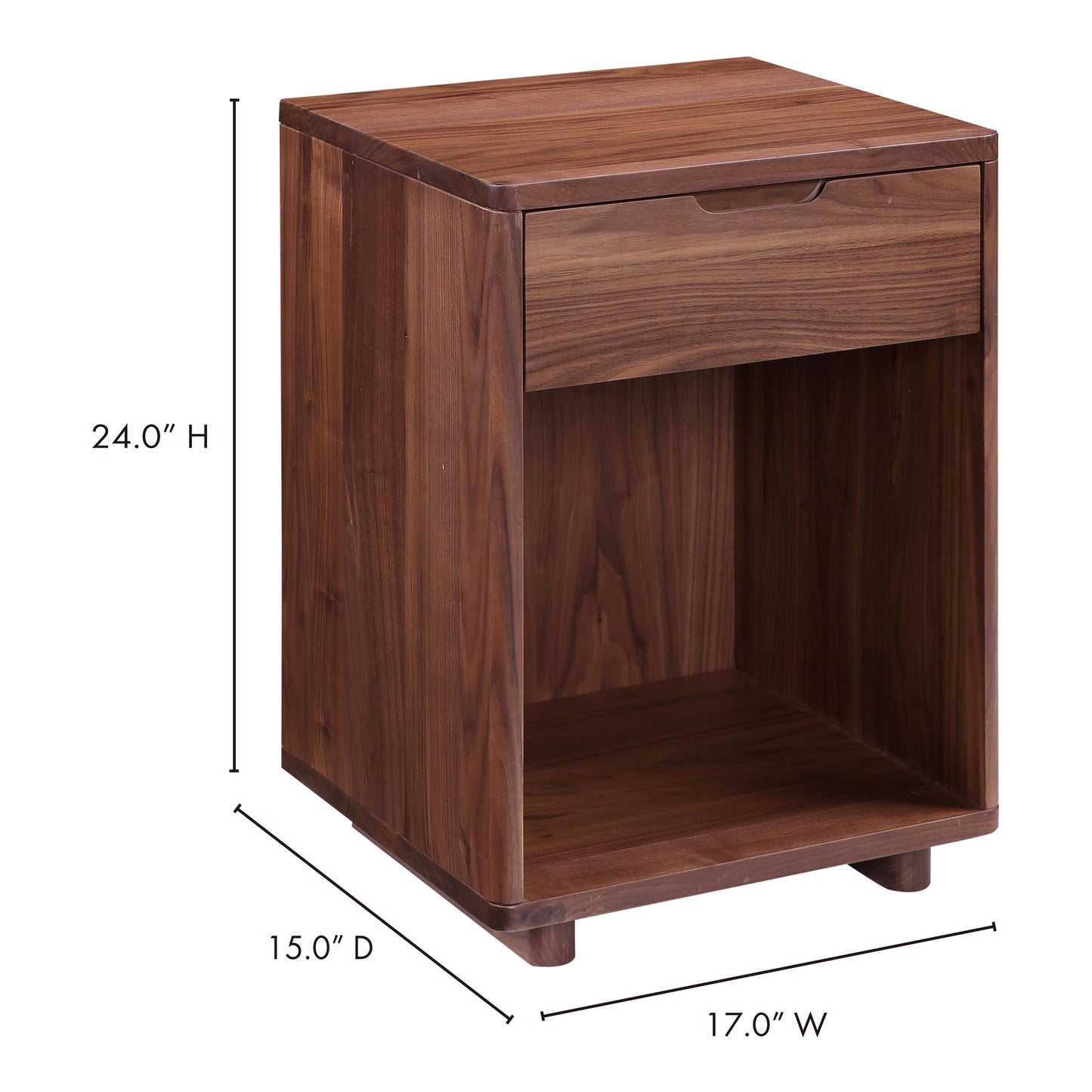 Osamu Nightstand Walnut Brown by Moe's Home