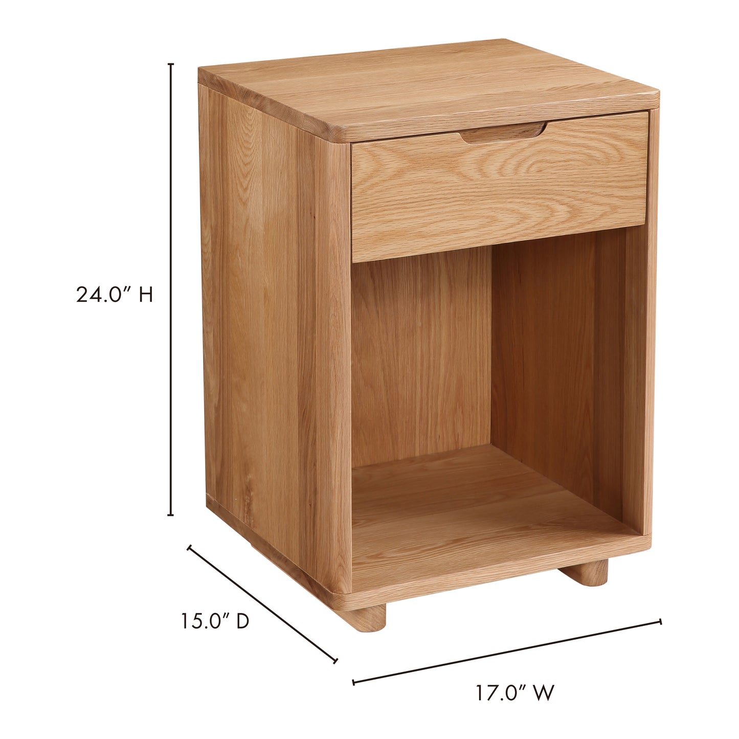 Osamu Nightstand Natural Oak by Moe's Home