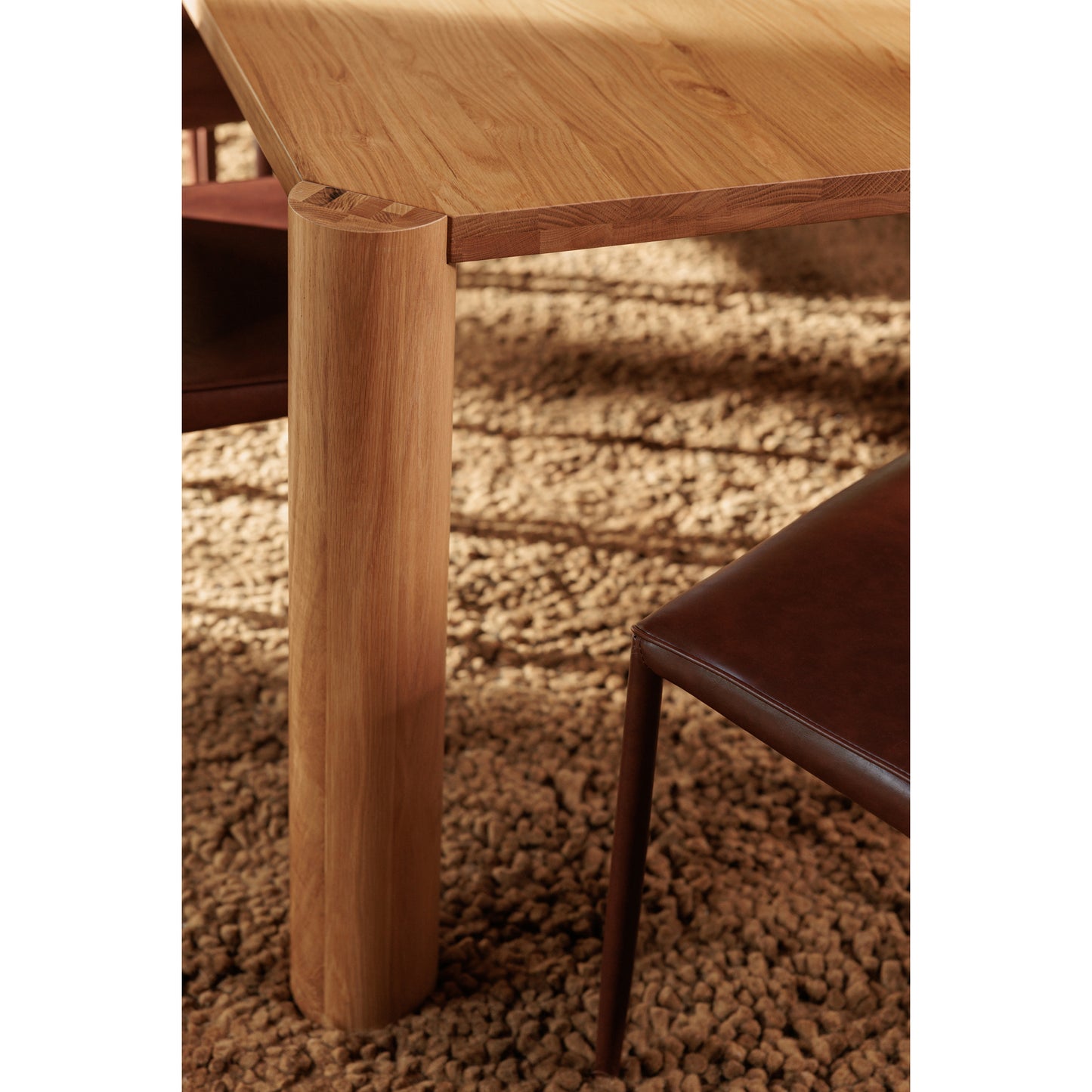 Post Small Dining Table Natural Oak by Moe's Home